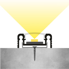 LED Alu Profil NICE, flach, schwarz eloxiert, Abdeckung schwarz - für bis zu 14mm breite LED-Streifen