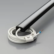 LED Alu Profil NICE, flach, schwarz eloxiert, opalweißer Diffusor - für bis zu 14mm breite LED-Streifen