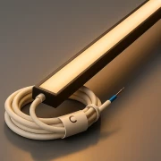 LED Alu Profil NICE, flach, schwarz eloxiert, opalweißer Diffusor - für bis zu 14mm breite LED-Streifen