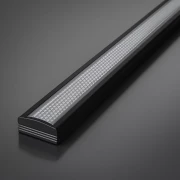 LED Alu Profil NICE, flach, schwarz eloxiert, Microprisma Abdeckung klar - für bis zu 14mm breite LED-Streifen