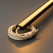 LED Alu Profil NICE, flach, schwarz eloxiert, Microprisma Abdeckung klar - für bis zu 14mm breite LED-Streifen