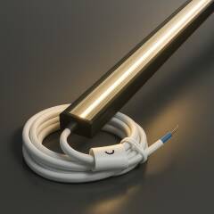 LED Alu Profil NICE, flach, schwarz eloxiert, Cover...