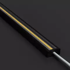 LED Alu Profil NICE, flach, schwarz eloxiert, Cover transparent - für bis zu 14mm breite LED-Streifen