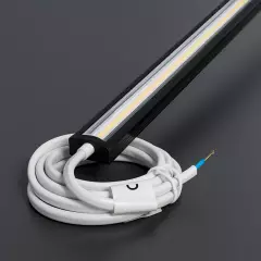 LED Alu Profil NICE, flach, schwarz eloxiert, Cover transparent - für bis zu 14mm breite LED-Streifen