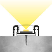 LED Alu Profil NICE, flach, schwarz eloxiert, Cover transparent - für bis zu 14mm breite LED-Streifen