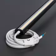 LED Alu Profil NICE, flach, schwarz eloxiert, Cover transparent - für bis zu 14mm breite LED-Streifen