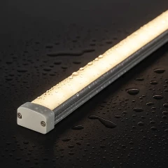 wasserdichtes IP54 LED-Profil OUT, für Außen, flach, silber eloxiert, Abdeckung diffus - für bis zu 8 mm breite LED-Streifen