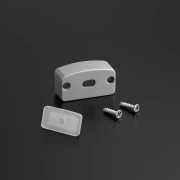 Endkappe mit Loch, Schrauben und Silikondichtung für LED Profil OUT - grau