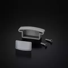 Endkappe ohne Loch, Schrauben und Silikondichtung für LED Einbau Profil WET - grau