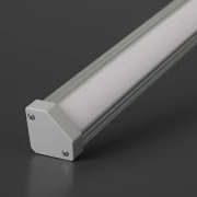 Endkappe ohne Loch, Schrauben und Silikondichtung für LED-Eckprofil STRONGE EDGE - PVC grau