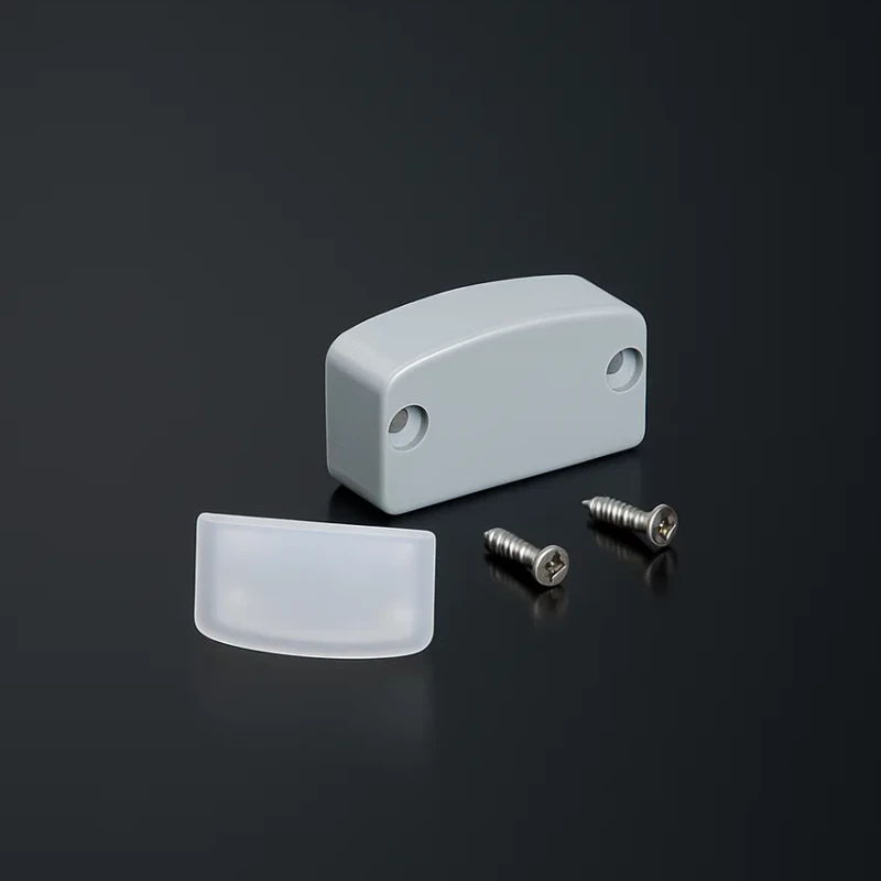 Endkappe ohne Loch, Schrauben und Silikondichtung für LED Profil OUT - grau