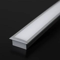 LED Profil INSIDE-MAX II, Decken Einbau Profil, breit und tiefer, ALU silber eloxiert, Diffusor weiß mattiert opal - für LED-Streifen bis 20mm Breite