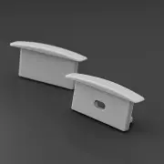 Endkappe mit Loch für LED Profil INSIDE-MAX II - PVC hellgrau