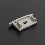 Endkappe mit Loch für LED Profil INSIDE-MAX II - PVC hellgrau