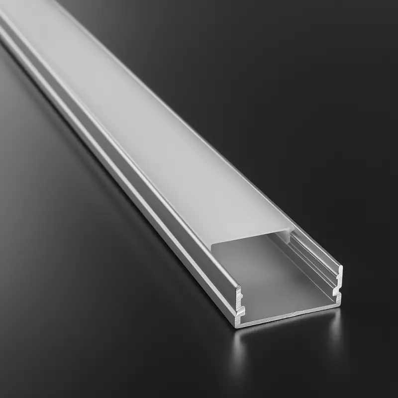 LED Flachprofil SUPERWIDE, silber eloxiert mit weiß mattiertem Diffusor - Zuschnitt auf 5cm |