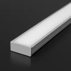 LED Flachprofil SUPERWIDE, silber eloxiert mit weiß mattiertem Diffusor - Zuschnitt auf 5cm |