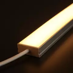 LED Flachprofil SUPERWIDE, silber eloxiert mit weiß mattiertem Diffusor - Zuschnitt auf 5cm |