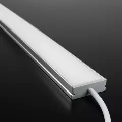 LED Flachprofil SUPERWIDE, silber eloxiert mit weiß mattiertem Diffusor - Zuschnitt auf 5cm |