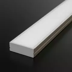 LED Flachprofil SUPERWIDE, silber eloxiert mit weiß mattiertem Diffusor - Zuschnitt auf 5cm |