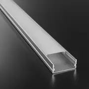LED Flachprofil SUPERWIDE, silber eloxiert mit weiß mattiertem Diffusor - Zuschnitt auf 5cm |