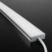 LED Flachprofil SUPERWIDE, silber eloxiert mit weiß mattiertem Diffusor - Zuschnitt auf 5cm |