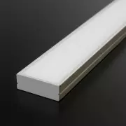 LED Flachprofil SUPERWIDE, silber eloxiert mit weiß mattiertem Diffusor - Zuschnitt auf 5cm |