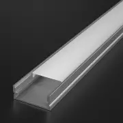 LED Flachprofil SUPERWIDE, silber eloxiert mit weiß mattiertem Diffusor - Zuschnitt auf 5cm |