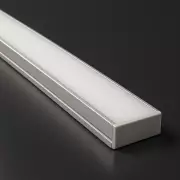 LED Flachprofil SUPERWIDE, silber eloxiert mit weiß mattiertem Diffusor - Zuschnitt auf 5cm |