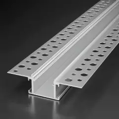 LED Einputz Profil PLASTER für Trockenbau Wände & Decken, schmal, ALU silber eloxiert, diffuse Abdeckung - Zuschnitt auf 95 cm |