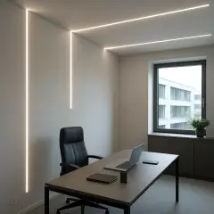 LED Einputz Profil PLASTER für Trockenbau Wände & Decken, schmal, ALU silber eloxiert, diffuse Abdeckung - Zuschnitt auf 95 cm |