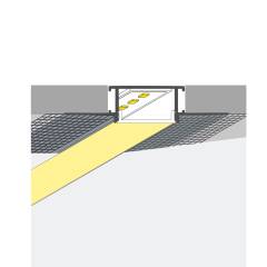 LED Einputz Profil PLASTER für Trockenbau Wände & Decken, schmal, ALU silber eloxiert, diffuse Abdeckung - Zuschnitt auf 95 cm |