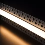 LED Einputz Profil PLASTER für Trockenbau Wände & Decken, schmal, ALU silber eloxiert, diffuse Abdeckung - Zuschnitt auf 95 cm |