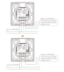 230V WLAN LED-Einbaudimmer mit Drehdimmerschalter & Bedienteil - Phasenabschnitt-Dimmer für 230V LED – 2.4 GHz WiFi Support