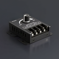 LED-Dimmer PWM 1-Kanal manuell mit schwarzem Metallgehäuse - 24V 30A (720W)