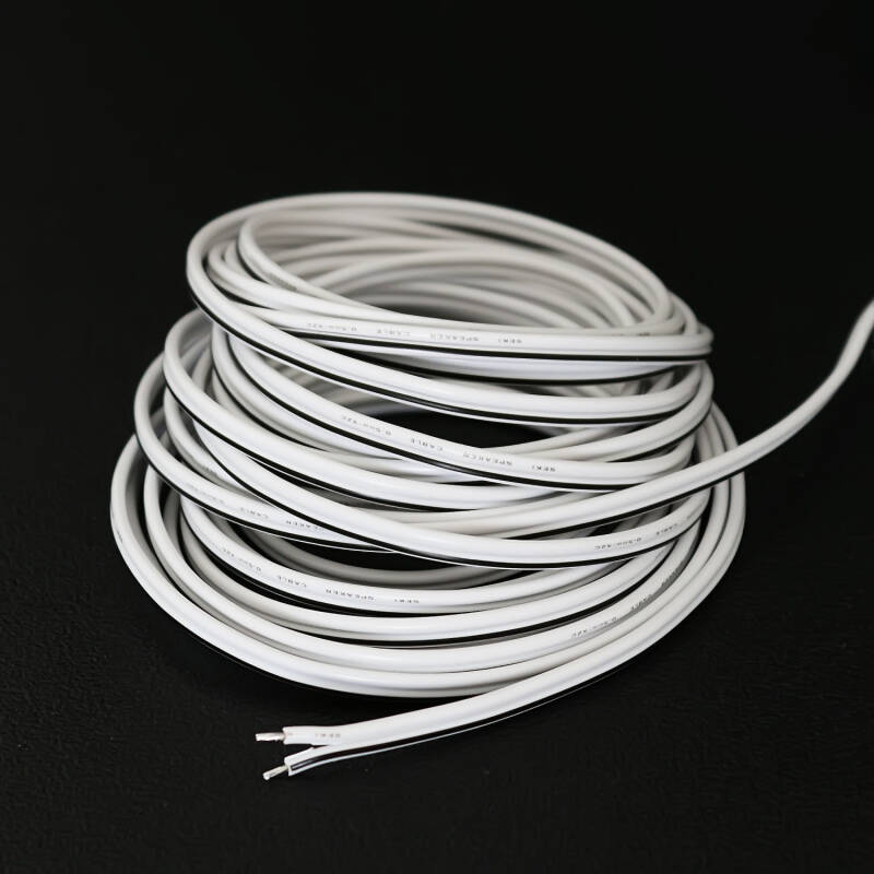 Meter Flachkabel mit offenen Kabelenden – angelötet an den Eingang