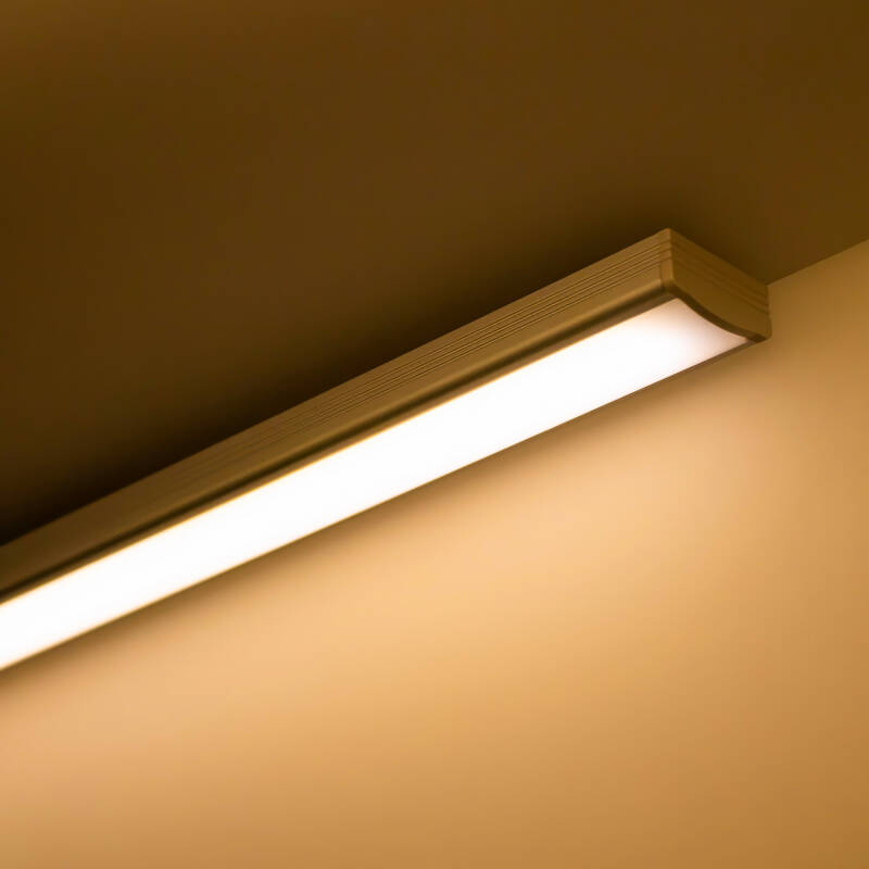 230V COB LED-Leiste linear – flache Unterbauleuchte NICE | dimmbar diffus | Warmweiß | 150° wasserfest (IP54)