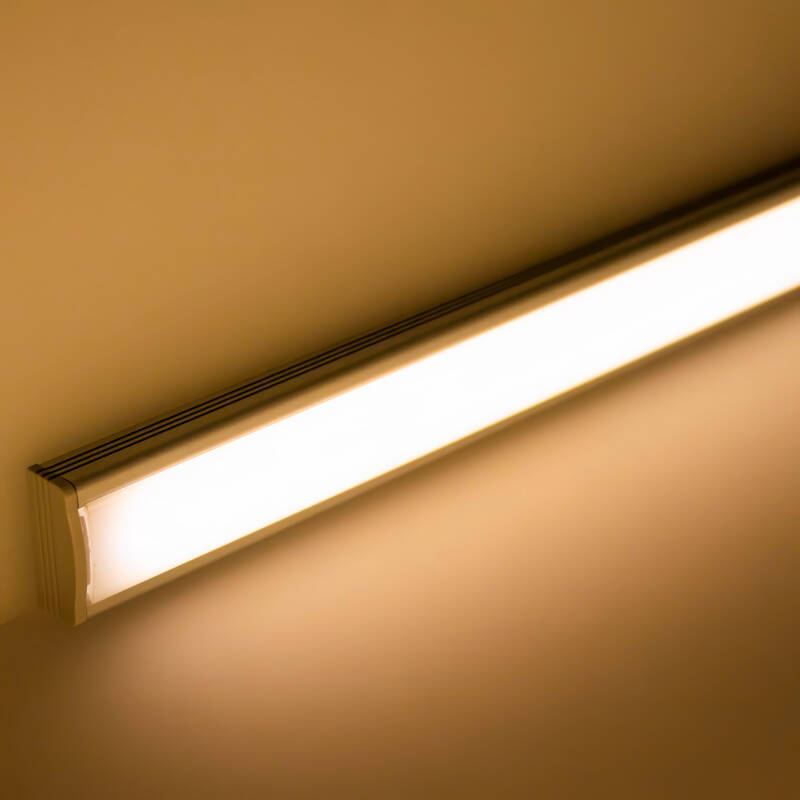 230V COB LED-Leiste linear – flache Unterbauleuchte NICE | dimmbar diffus | Warmweiß | 150° wasserfest (IP54)