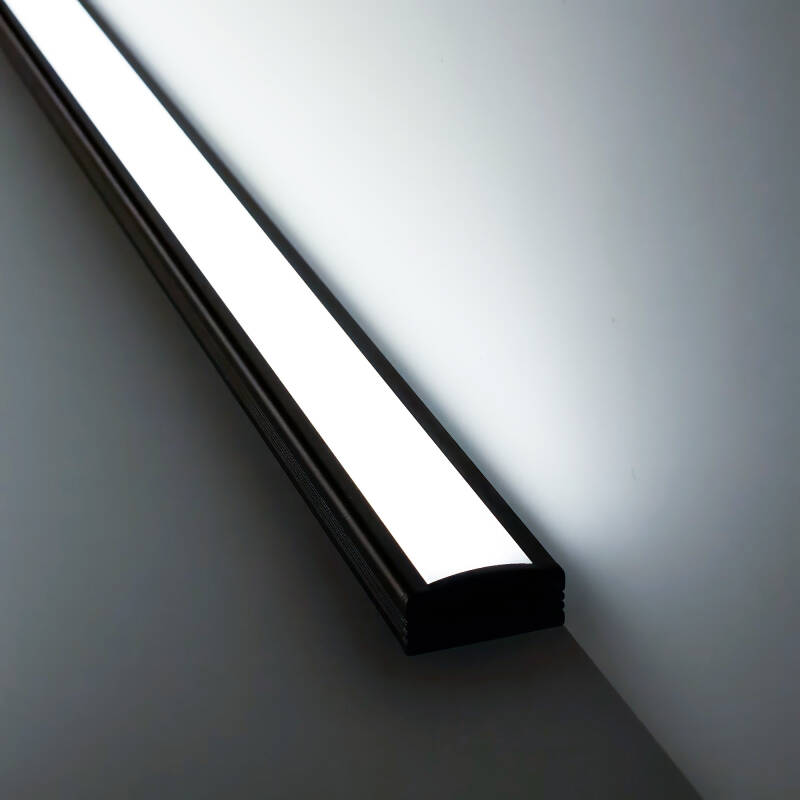 LED-Leiste 230V COB schwarz (anthrazit) – LED-Leuchte BLACK & NICE | flach - dimmbar - diffus | Tageslichtweiß | 150° wasserfest (IP54)