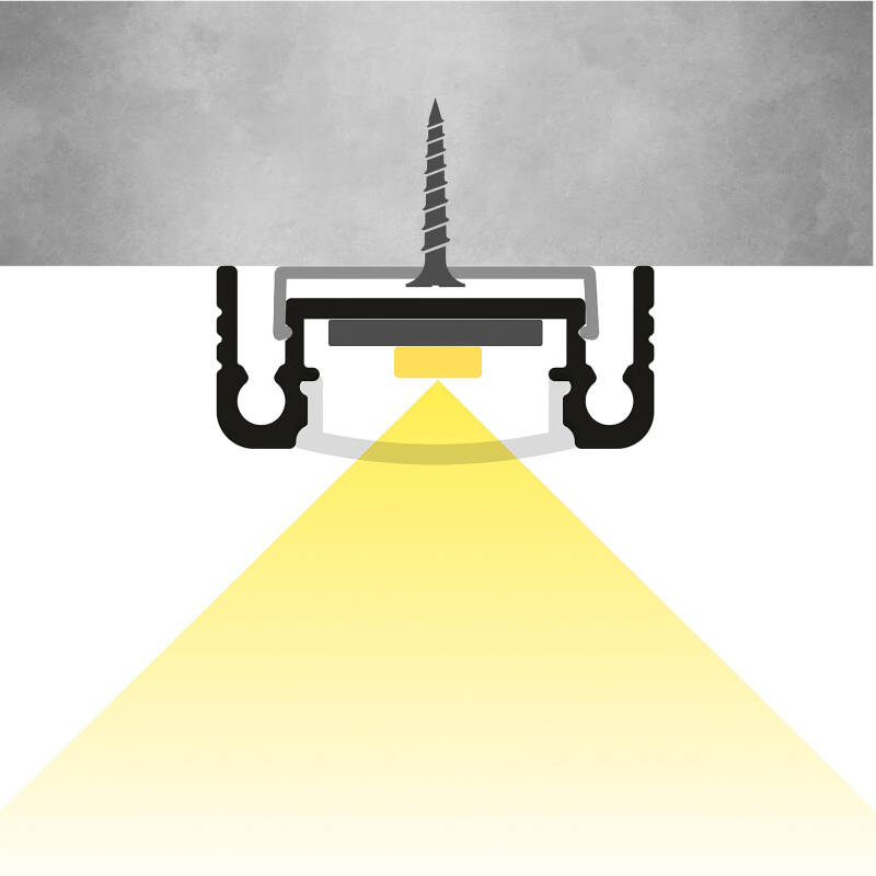 LED-Leiste 230V COB schwarz (anthrazit) – LED-Leuchte BLACK & NICE | flach - dimmbar - diffus | Tageslichtweiß | 150° wasserfest (IP54)