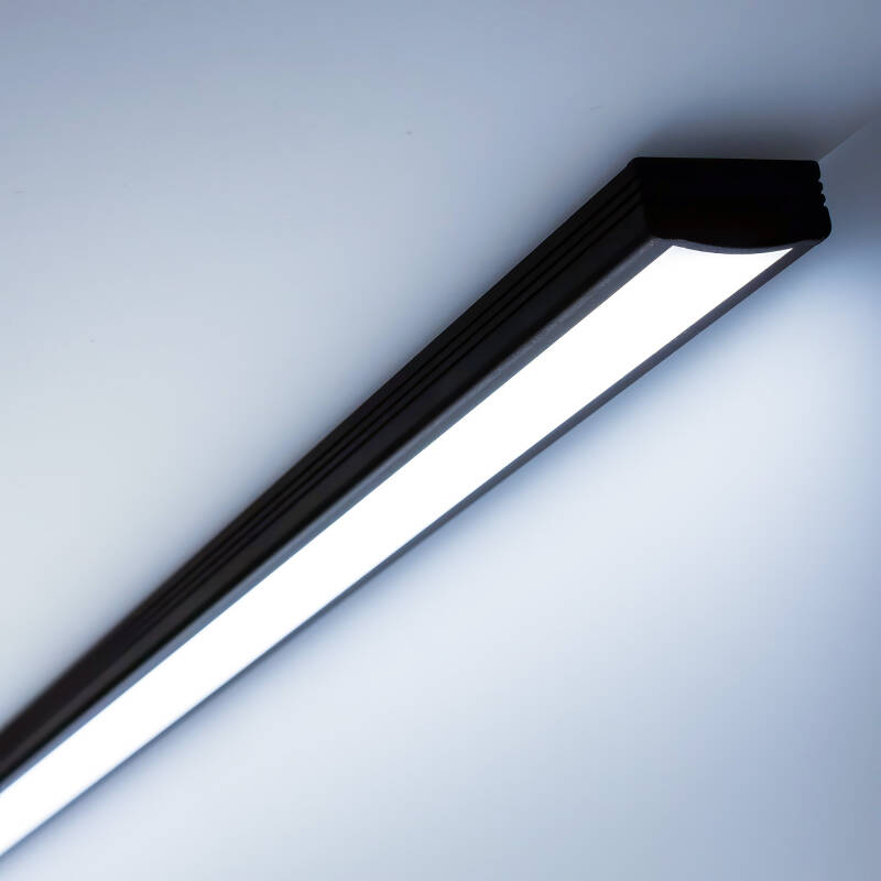 LED-Leiste 230V COB schwarz (anthrazit) – LED-Leuchte BLACK & NICE | flach - dimmbar - diffus | Tageslichtweiß | 150° wasserfest (IP54)