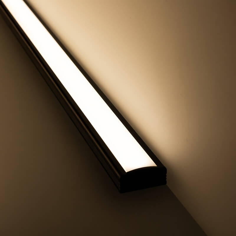 LED-Leiste 230V COB schwarz (anthrazit) – LED-Leuchte BLACK & NICE | flach - dimmbar - diffus | Neutralweiß | 150° wasserfest (IP54)