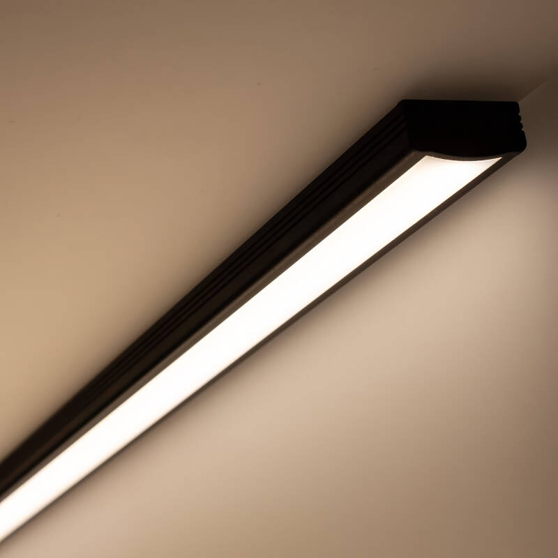 LED-Leiste 230V COB schwarz (anthrazit) – LED-Leuchte BLACK & NICE | flach - dimmbar - diffus | Neutralweiß | 150° wasserfest (IP54)