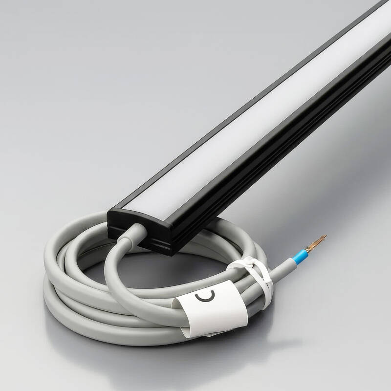 LED-Leiste 230V COB schwarz (anthrazit) – LED-Leuchte BLACK & NICE | flach - dimmbar - diffus | Neutralweiß | 150° wasserfest (IP54)