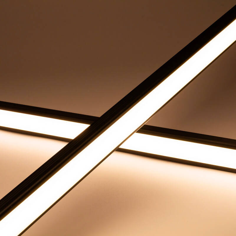 LED-Lichtleiste 230V COB schwarz (anthrazit)  - LED-Leuchte BLACK & NICE | flach - dimmbar - diffus | Warmweiß | 150° wasserfest (IP54)