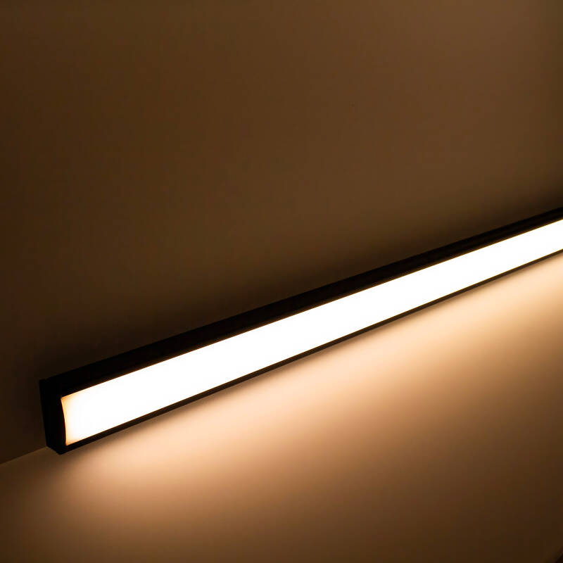 LED-Lichtleiste 230V COB schwarz (anthrazit)  - LED-Leuchte BLACK & NICE | flach - dimmbar - diffus | Warmweiß | 150° wasserfest (IP54)