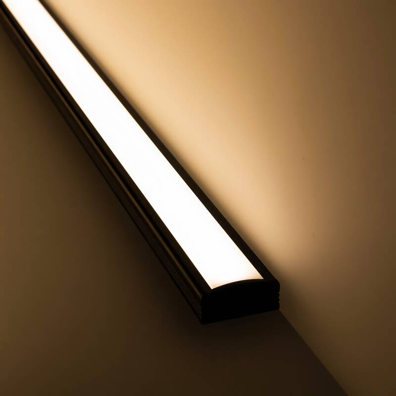 LED-Lichtleiste 230V COB schwarz (anthrazit)  - LED-Leuchte BLACK & NICE | flach - dimmbar - diffus | Warmweiß | 150° wasserfest (IP54)
