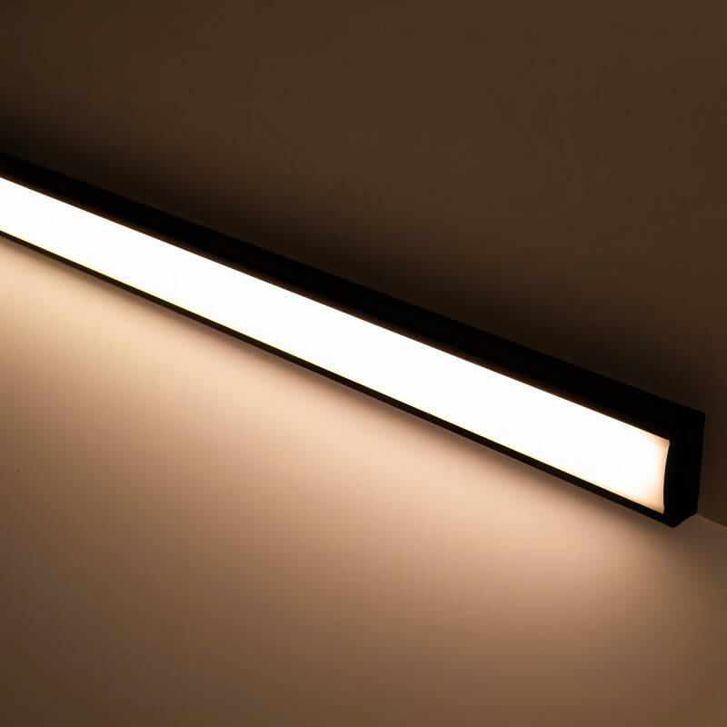 LED-Lichtleiste 230V COB schwarz (anthrazit)  - LED-Leuchte BLACK & NICE | flach - dimmbar - diffus | Warmweiß | 150° wasserfest (IP54)