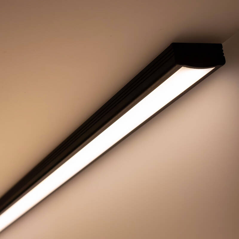 LED-Lichtleiste 230V COB schwarz (anthrazit)  - LED-Leuchte BLACK & NICE | flach - dimmbar - diffus | Warmweiß | 150° wasserfest (IP54)
