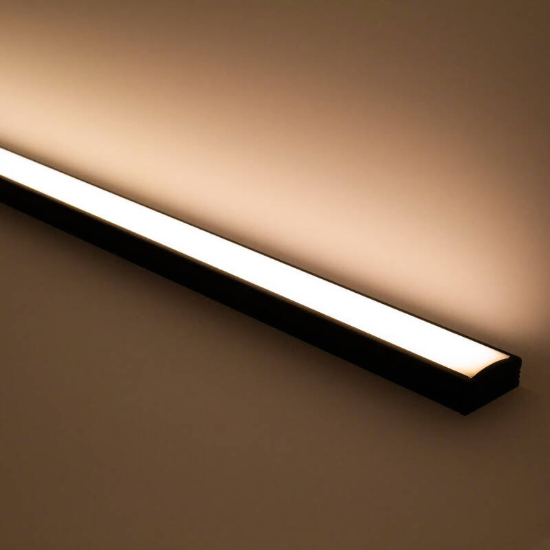 LED-Lichtleiste 230V COB schwarz (anthrazit)  - LED-Leuchte BLACK & NICE | flach - dimmbar - diffus | Warmweiß | 150° wasserfest (IP54)