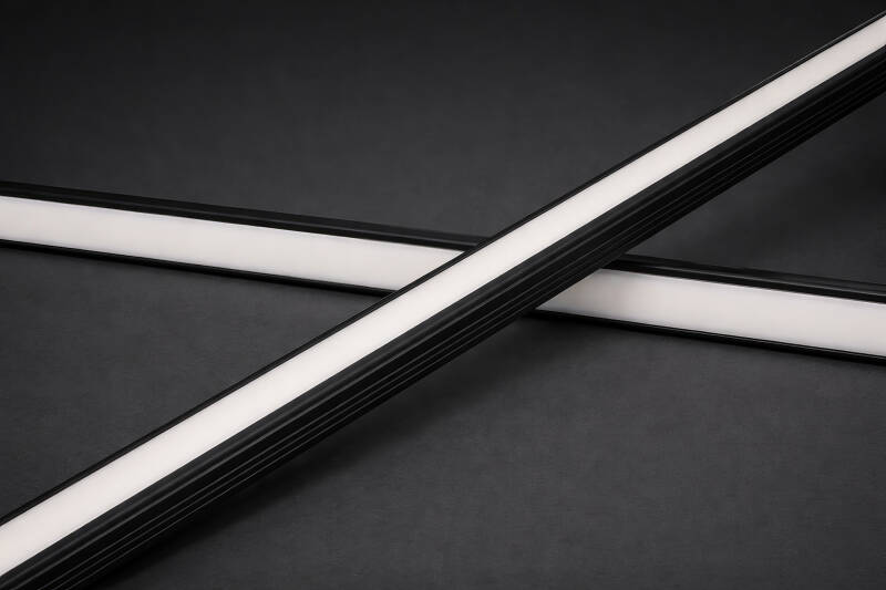 LED-Lichtleiste 230V COB schwarz (anthrazit)  - LED-Leuchte BLACK & NICE | flach - dimmbar - diffus | Warmweiß | 150° wasserfest (IP54)